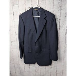 Brooks Brothers Blazer Sport Jacket Mens Navy Blue Micro Check‎ Sz 40L